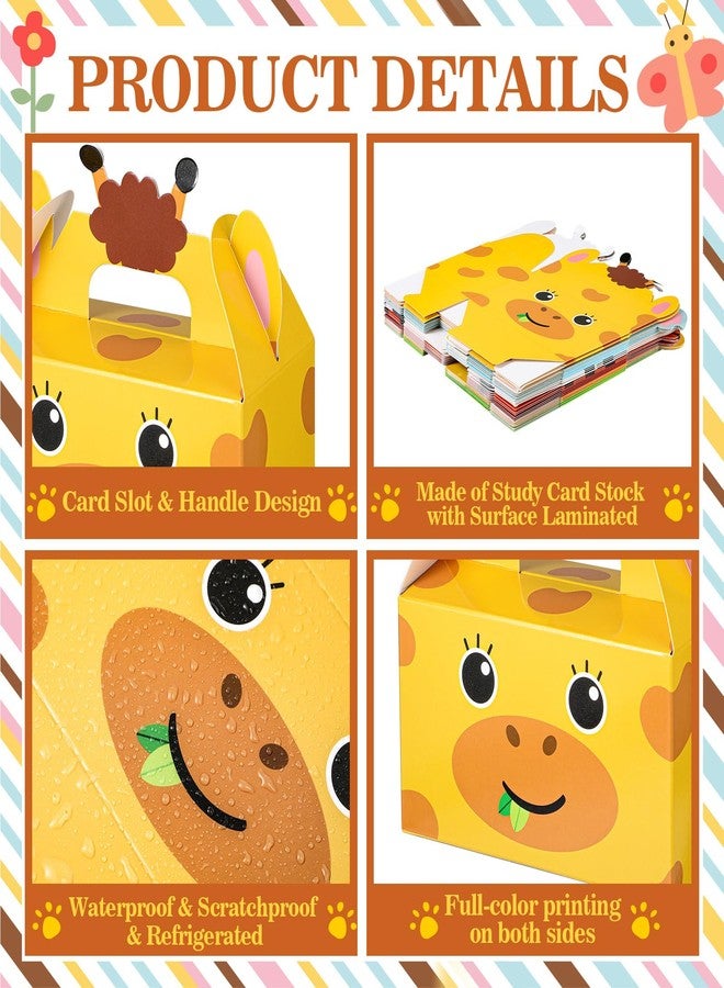PerKoop 24 Pcs Safari Animal Party Favor Box Jungle Safari Animal Treat Box Gift Cute Zoo Animal Goodie Boxes Cardboard Candy Gift Box for Kids Girl Boy Baby Shower Jungle Theme Party Supplies - Image 4